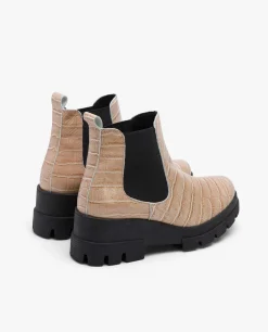 Botas Y Botines*Cuplé Abotinado Elastico Napa Coco Rosa