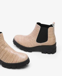 Botas Y Botines*Cuplé Abotinado Elastico Napa Coco Rosa