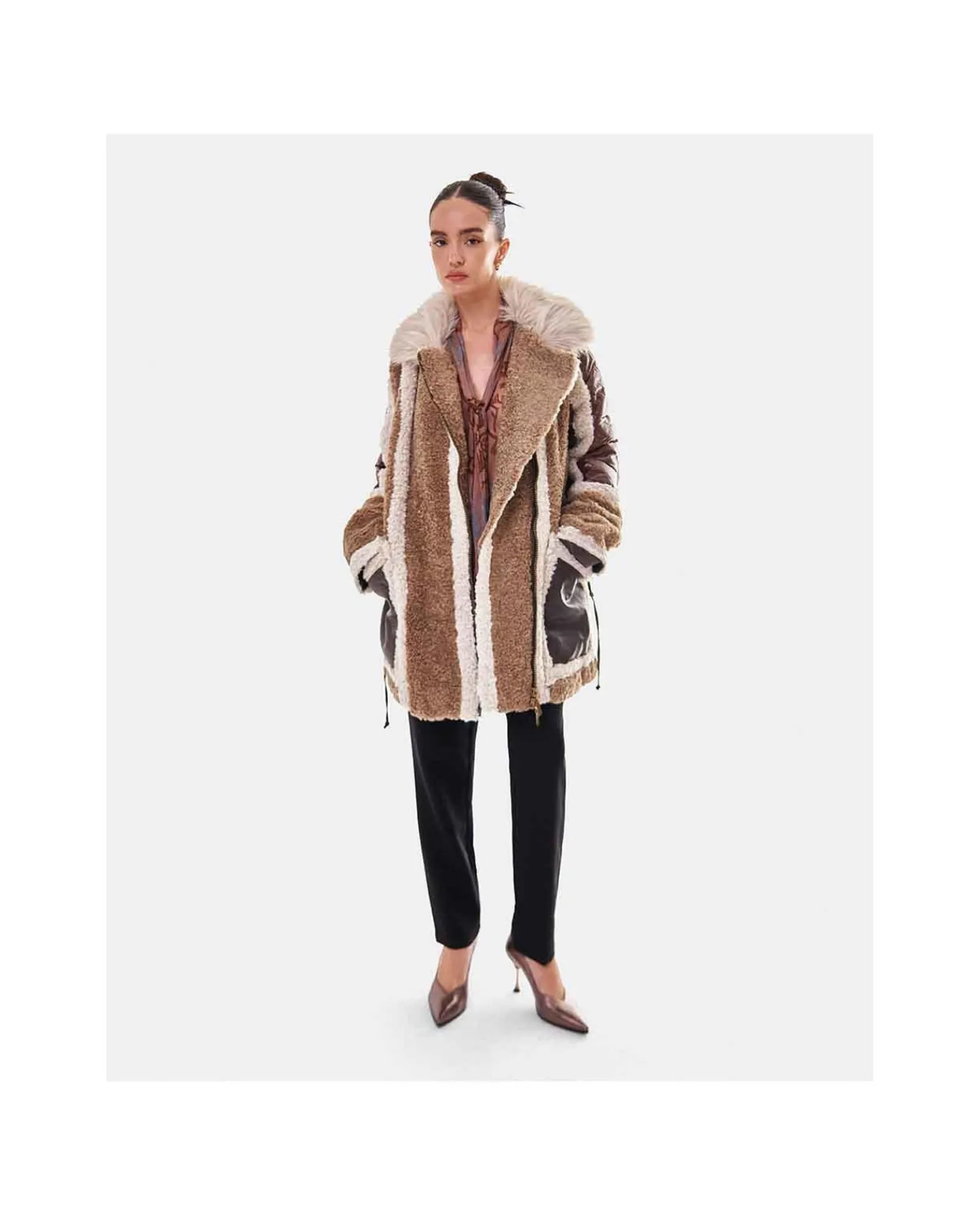 Chaquetas Y Abrigos*Cuplé Abrigo Deluxe Felpa Marron
