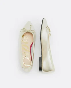 Mocasines Y Bailarinas*Cuplé Bailarina Punta Fina Napa Platino