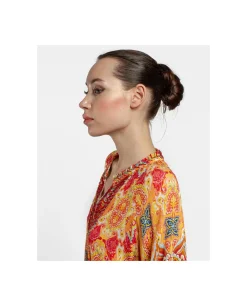 Camisas Y Tops*Cuplé Blusa Kaftan Crep Estampado Cachemiras