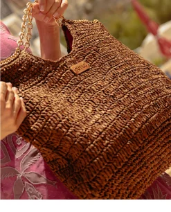 Capazos*Cuplé Bolso Capazo Rafia Marron
