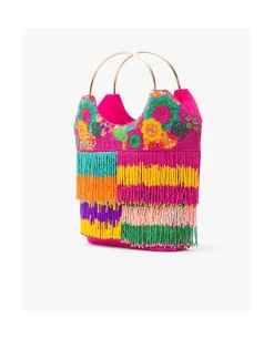 Shoppers Y Bolsos Hombro*Cuplé Bolso Flecos Cuentas Multicolor