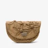 Bolsos Mano*Cuplé Bolso Mano Media Luna Rafia Beig