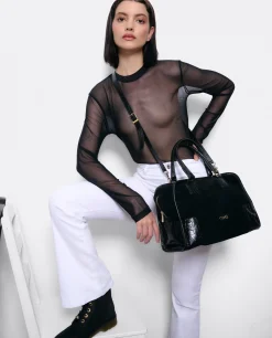 Shoppers Y Bolsos Hombro*Cuplé Bolso Rectangular Serraje Negro