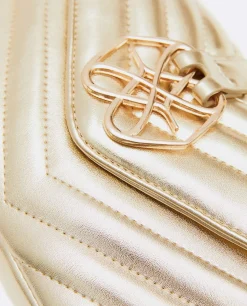 Bandoleras*Cuplé Bolso Satchel Con Cadena Piek Tecnopiel Oro