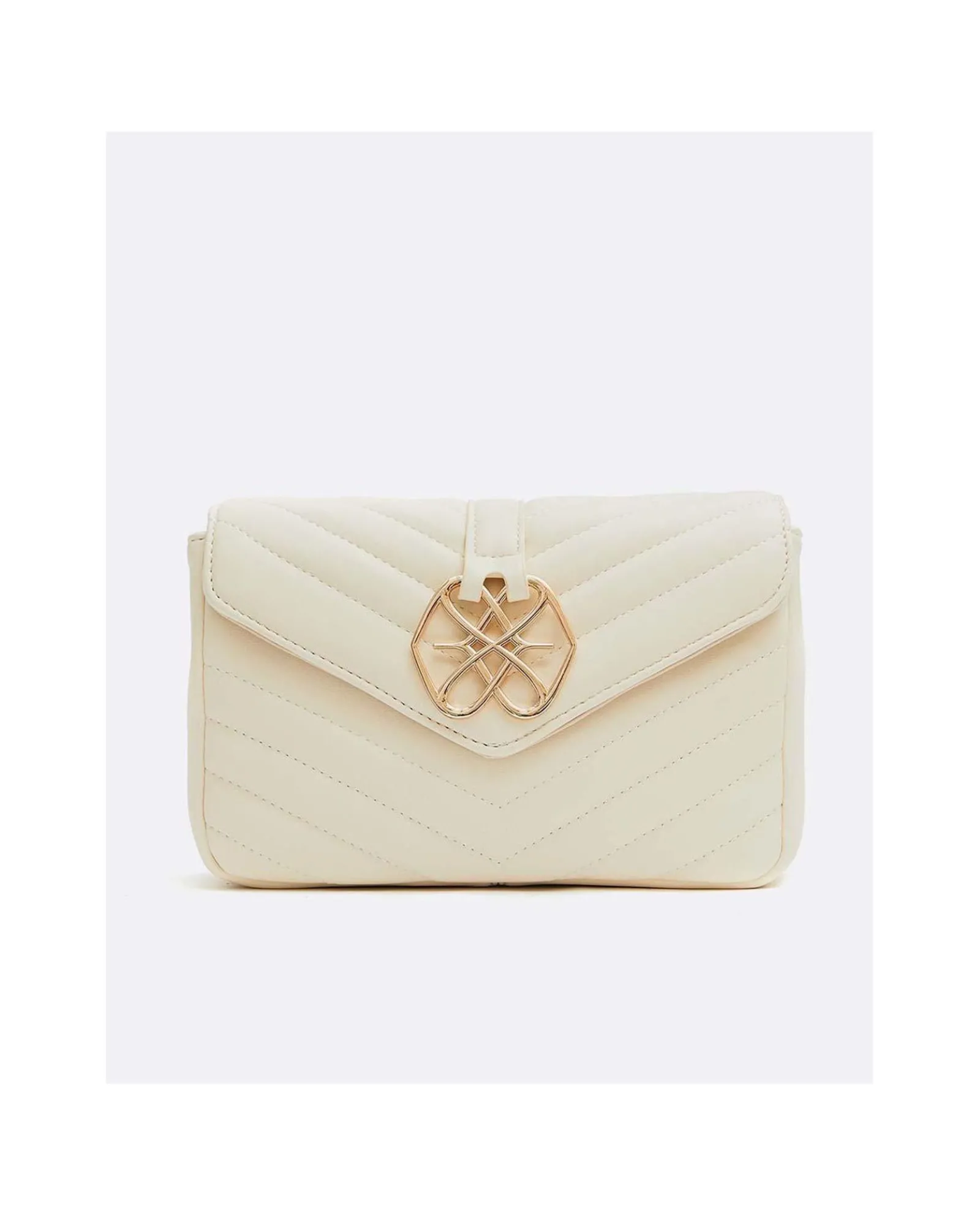 Bandoleras*Cuplé Bolso Satchel Con Cadena Piek Tecnopiel Blanco