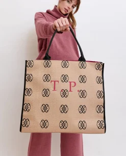Shoppers Y Bolsos Hombro*Cuplé Bolso Shopper Personalizado Logos Rectos Tejido Es