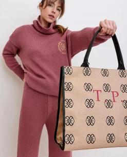 Shoppers Y Bolsos Hombro*Cuplé Bolso Shopper Personalizado Logos Rectos Tejido Es
