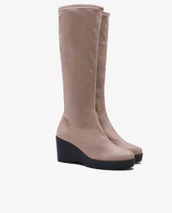 Botas Y Botines*Cuplé Bota Alta Cuna Ultrasuede Strech Cuero