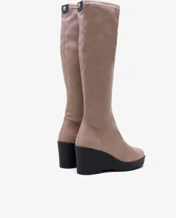 Botas Y Botines*Cuplé Bota Alta Cuna Ultrasuede Strech Cuero