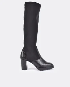 Botas Y Botines*Cuplé Bota Alta Pala Y Talon Licra/Coco Negro