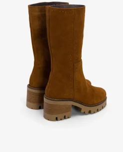 Botas Y Botines*Cuplé Bota Microtachas Serraje Cuero