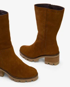 Botas Y Botines*Cuplé Bota Microtachas Serraje Cuero