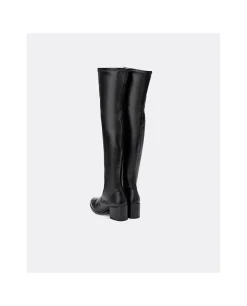 Botas Y Botines*Cuplé Bota Mosquetera Strech Napa Licra Negro