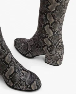 Botas Y Botines*Cuplé Bota Mosquetera Strech Serpiente Gris