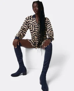 Botas Y Botines*Cuplé Bota Mosquetera Strech Ultrasuede Strech Marino