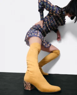 Botas Y Botines*Cuplé Bota Mosquetera Strech Ultrasuede Strech Amarillo