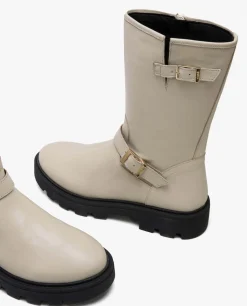 Botas Y Botines*Cuplé Bota Motera Napa Beig