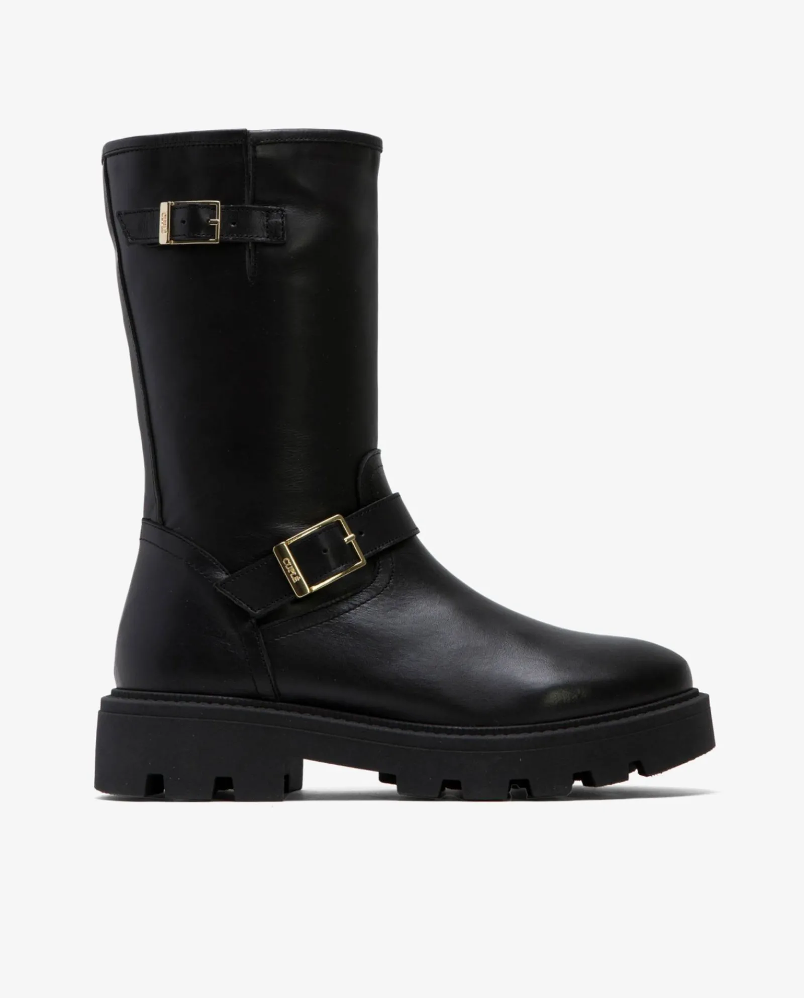 Botas Y Botines*Cuplé Bota Motera Napa Negro