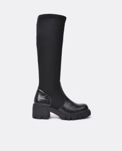 Botas Y Botines*Cuplé Bota Pala Y Talon Licra/Coco Negro