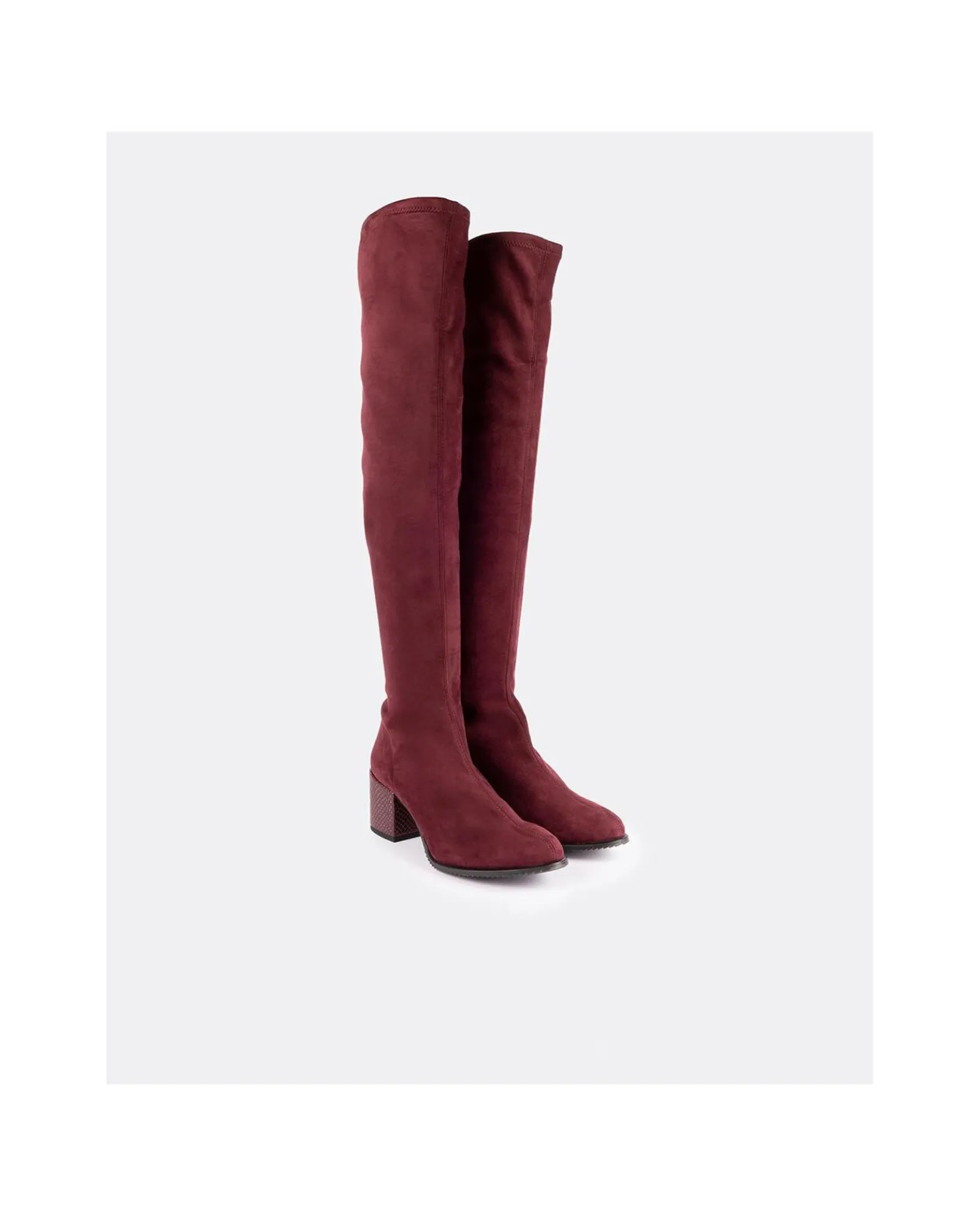 Botas Y Botines*Cuplé Bota Strech Burdeos