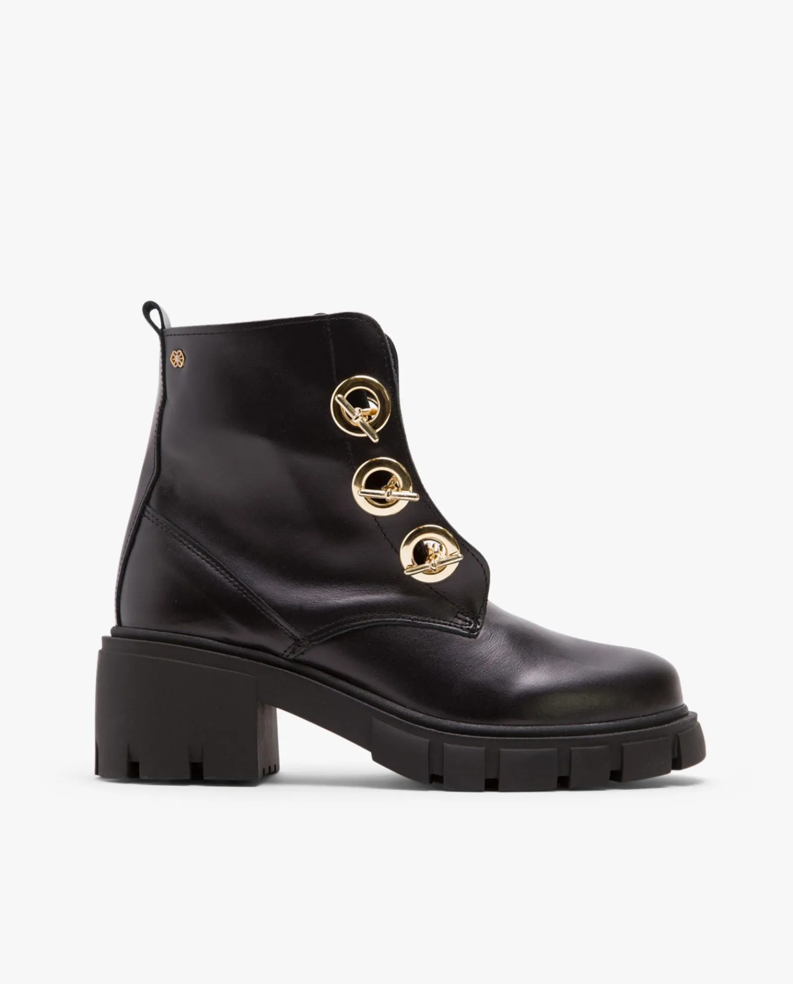 Botas Y Botines*Cuplé Botin Cadenas Napa Negro
