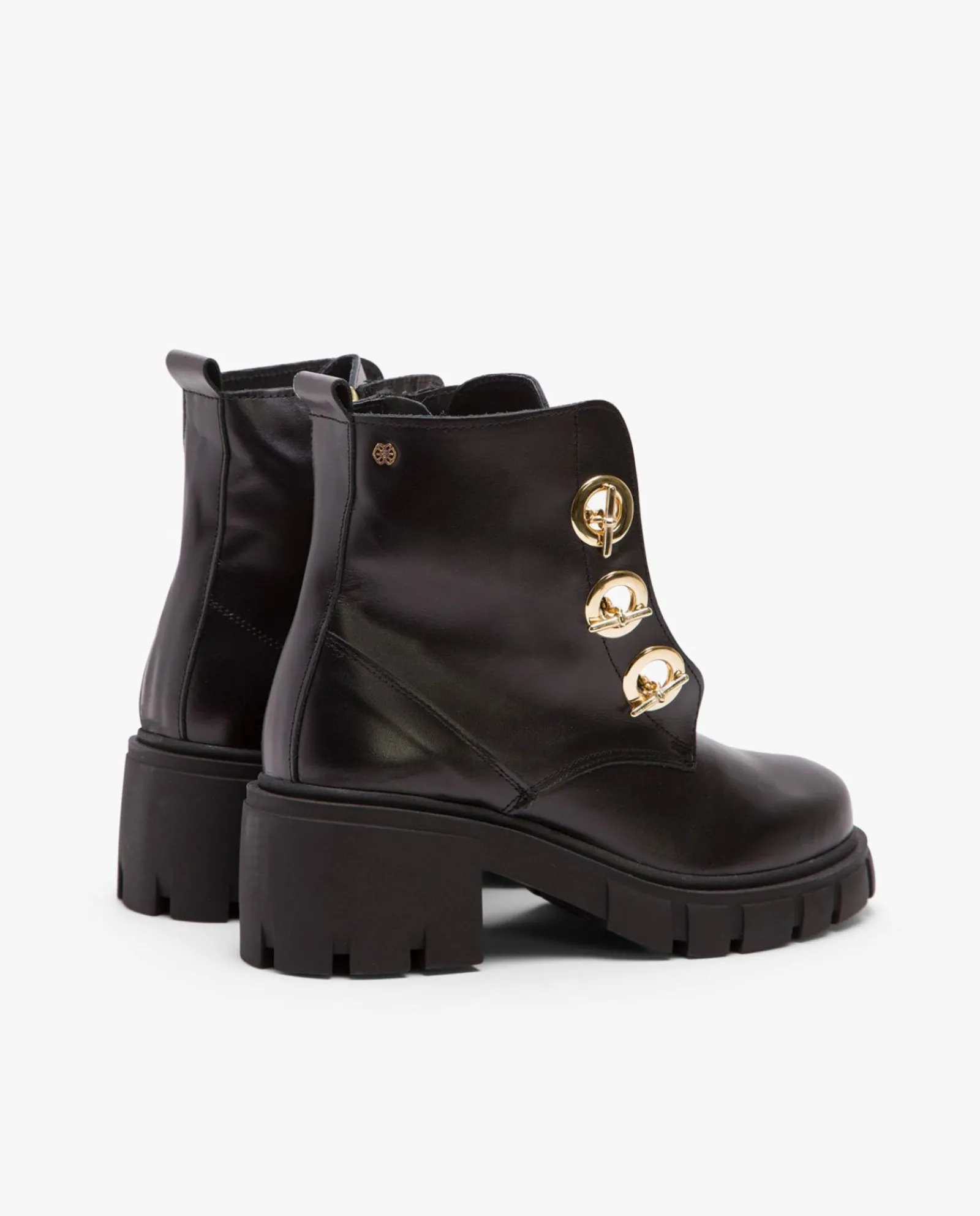 Botas Y Botines*Cuplé Botin Cadenas Napa Negro