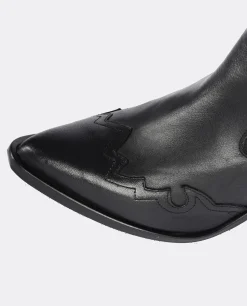 Botas Y Botines*Cuplé Botin Cow Boy Napa Negro