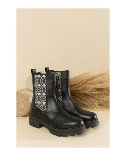 Botas Y Botines*Cuplé Botin Elastico Napa Negro