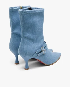 Botas Y Botines*Cuplé Botin Hebilla Vaquero Azul