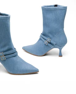 Botas Y Botines*Cuplé Botin Hebilla Vaquero Azul