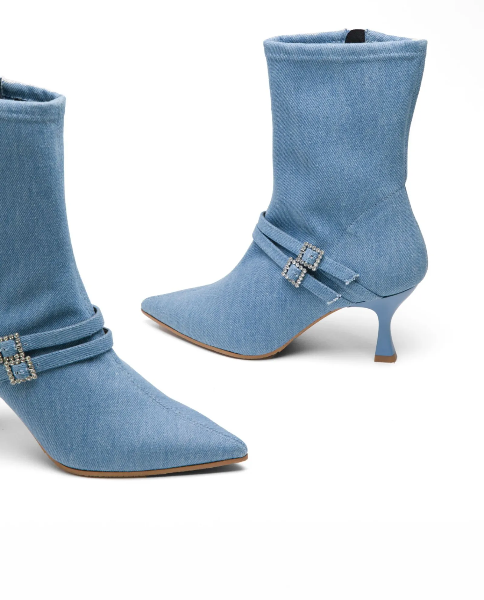 Botas Y Botines*Cuplé Botin Hebilla Vaquero Azul