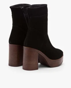 Botas Y Botines*Cuplé Botin Plataforma Serraje Negro