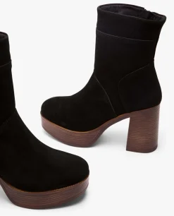 Botas Y Botines*Cuplé Botin Plataforma Serraje Negro