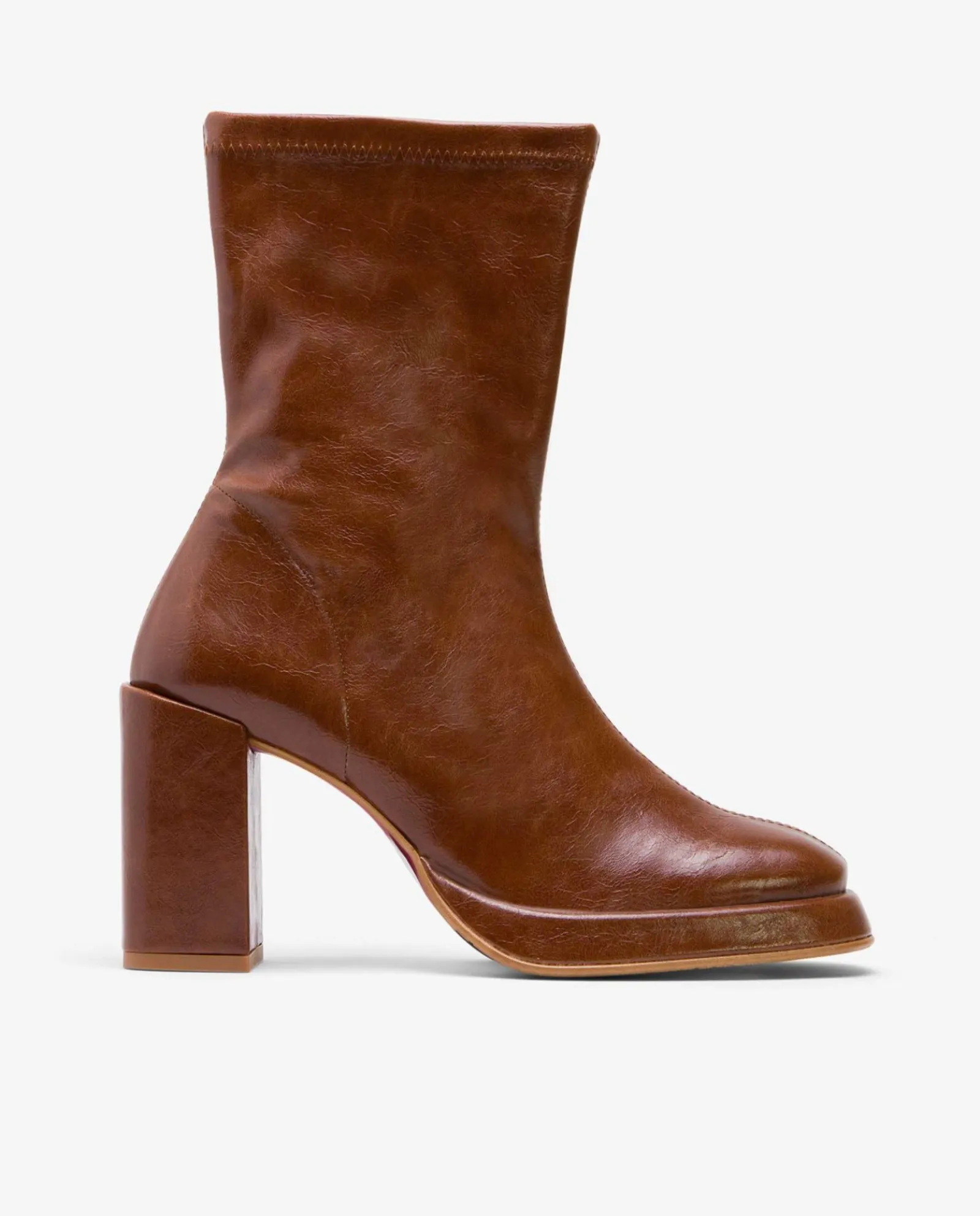 Botas Y Botines*Cuplé Botin Plataforma Tecnopiel Marron