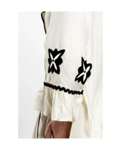 Camisas Y Tops*Cuplé Camisa Bolsillos Bordados Jacquard Blanco