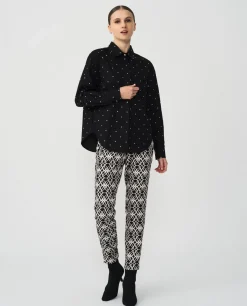Camisas Y Tops*Cuplé Camisa Brillantes Algodon Negro