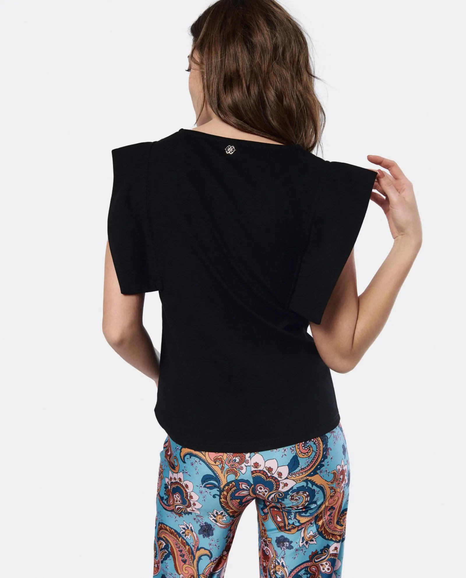Camisas Y Tops*Cuplé Camiseta Geometrica Punto Negro