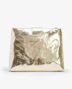 Bolsos Mano*Cuplé Cartera De Mano Altea Serpiente Oro