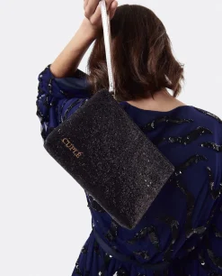 Bolsos Mano*Cuplé Cartera Glitter Negro