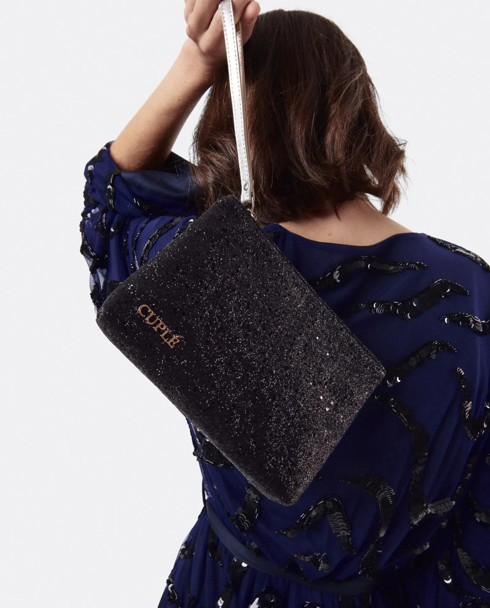 Bolsos Mano*Cuplé Cartera Glitter Negro