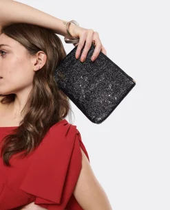 Bolsos Mano*Cuplé Cartera Glitter Negro