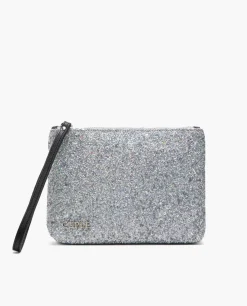 Bolsos Mano*Cuplé Cartera Glitter Plata