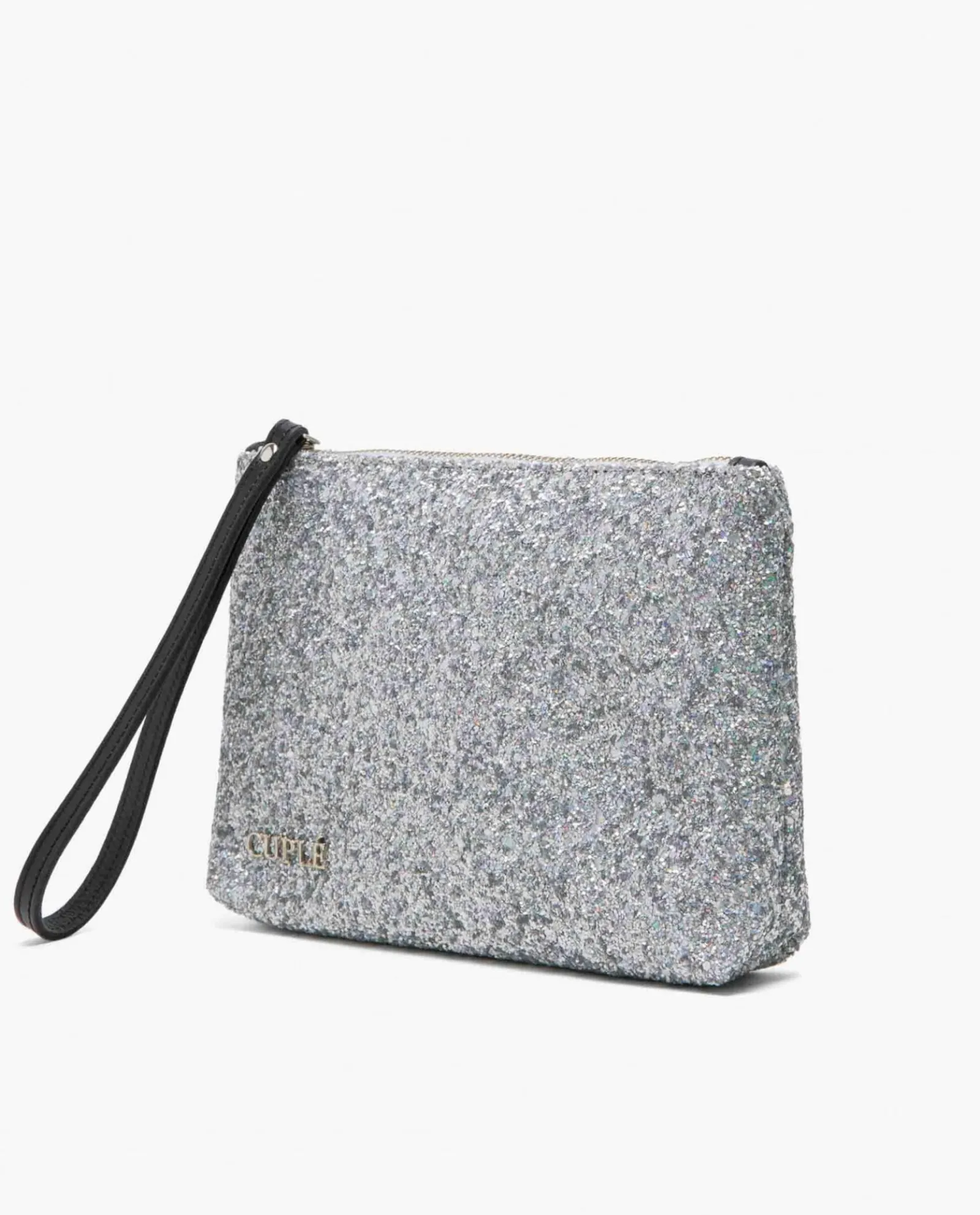 Bolsos Mano*Cuplé Cartera Glitter Plata
