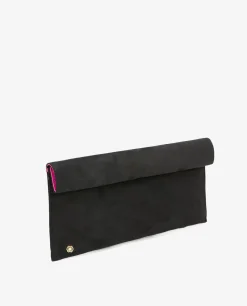 Bolsos Mano*Cuplé Cartera Iman Ultrasuede Negro