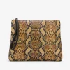 Bolsos Mano*Cuplé Cartera Mano Mediana Serpiente Mostaza