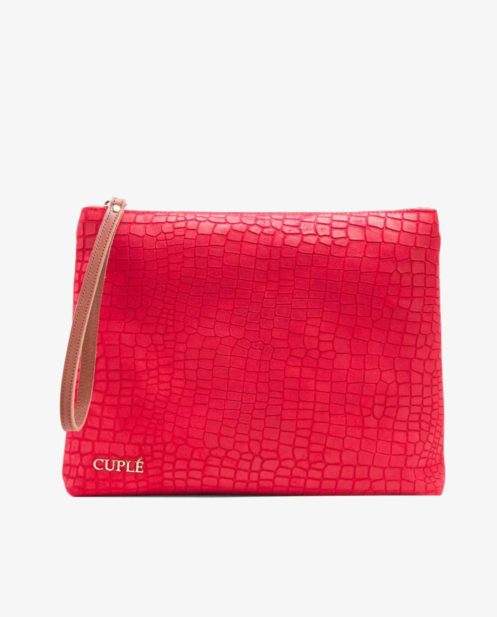 Bolsos Mano*Cuplé Cartera Mano Mediana Serraje Coco Rojo