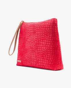 Bolsos Mano*Cuplé Cartera Mano Mediana Serraje Coco Rojo