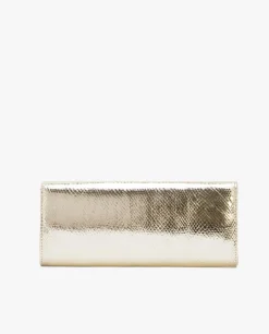Bolsos Mano*Cuplé Cartera Mano Solapa Serpiente Oro